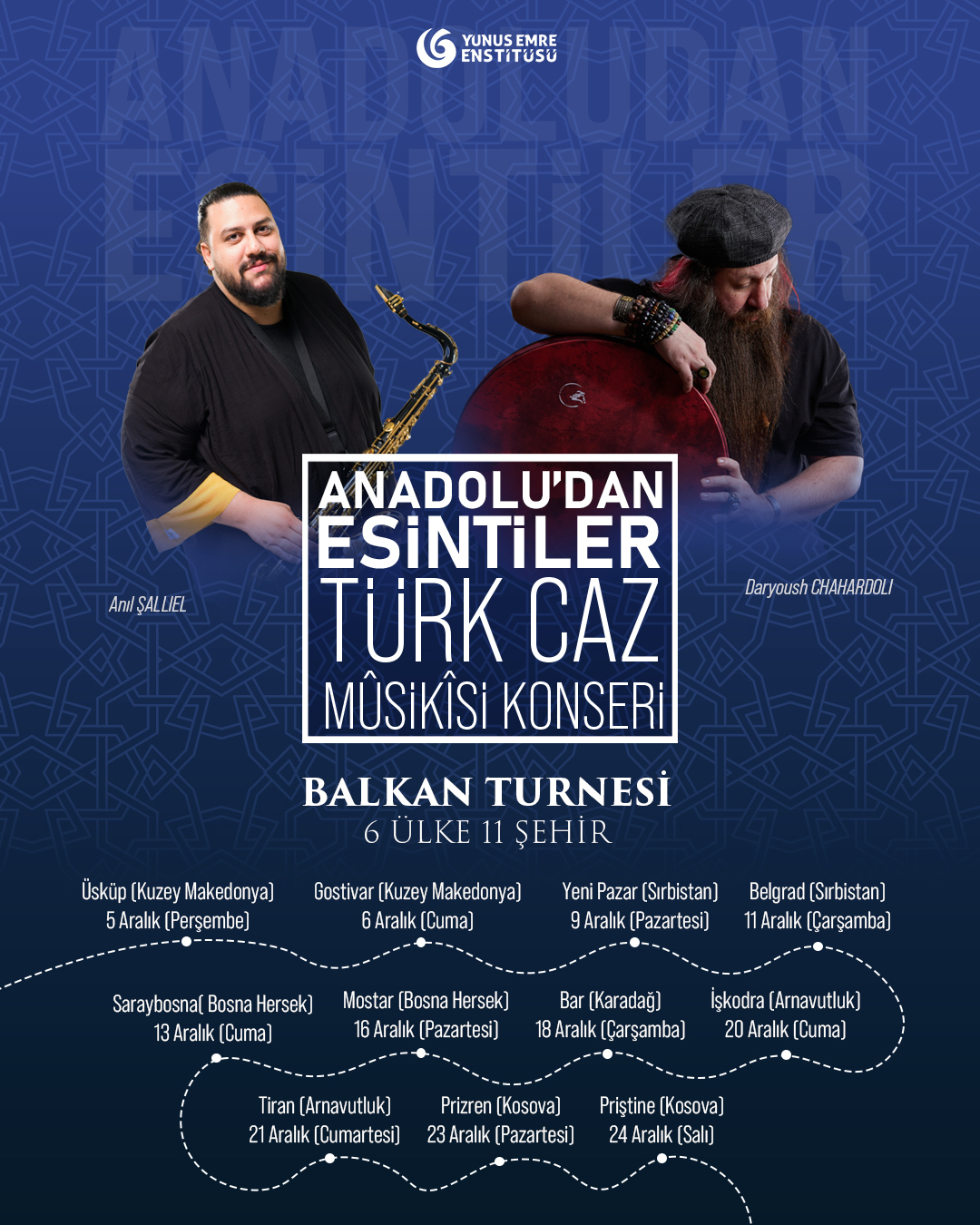 Yunus Emre Enstitüsü, Balkan ülkelerinde çeşitli konserler düzenleyecek