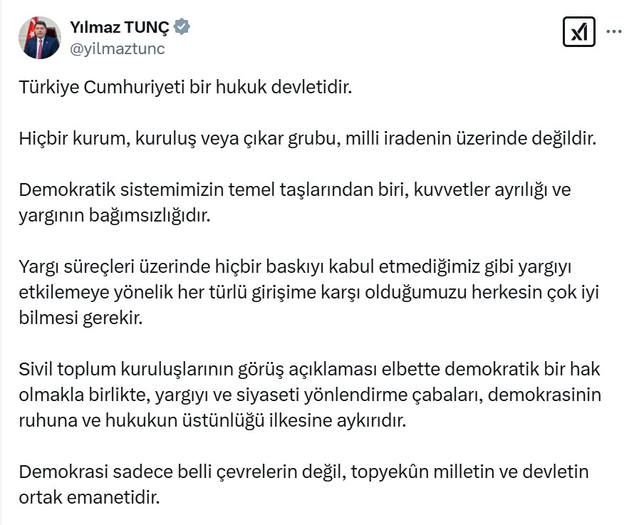 Bakan Tunç: Türkiye, eski Türkiye değildir