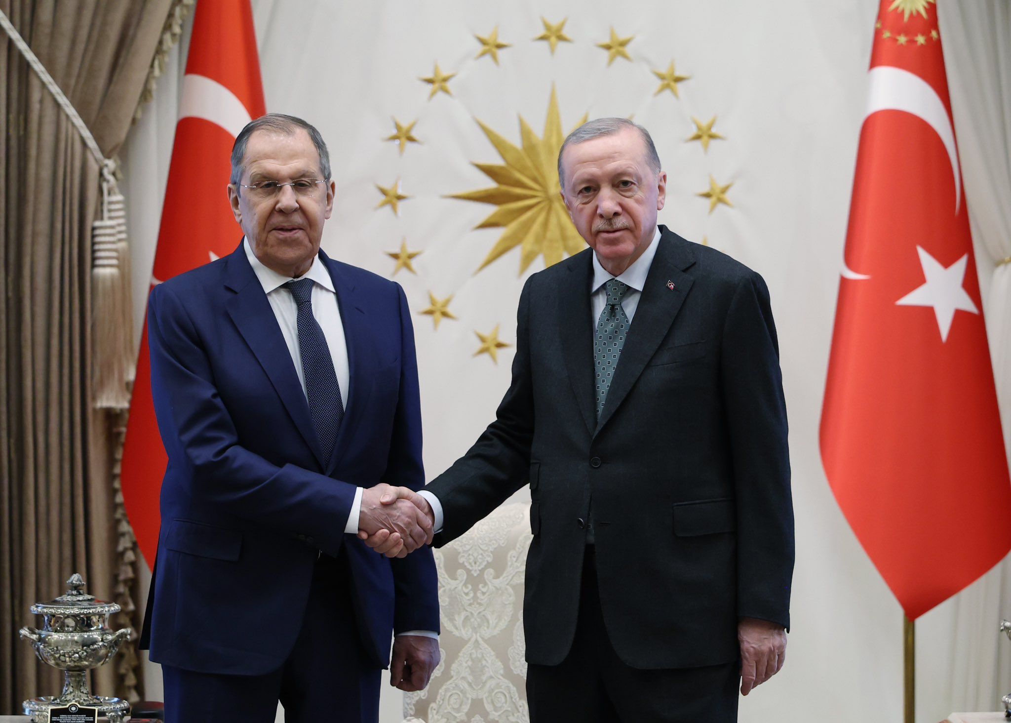 Cumhurbaşkanı Erdoğan, Rusya Dışişleri Bakanı Lavrov'u kabul etti