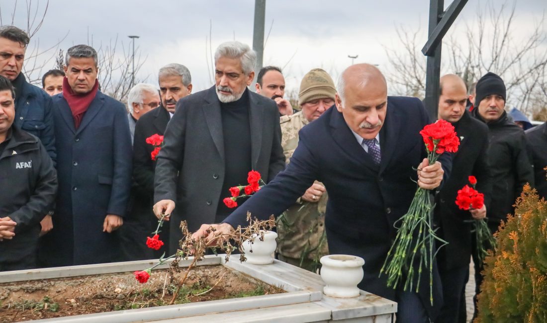 DEPREMDE HAYATINI KAYBEDENLERİN KABİRLERİNE ZİYARET Diyarbakır Valisi Murat Zorluoğlu, beraberinde