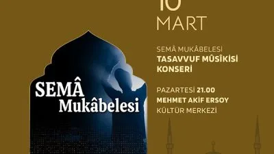 Büyükşehir Belediyesinin Ramazan etkinlikleri, 10 Mart Pazartesi günü sema mukabelesi