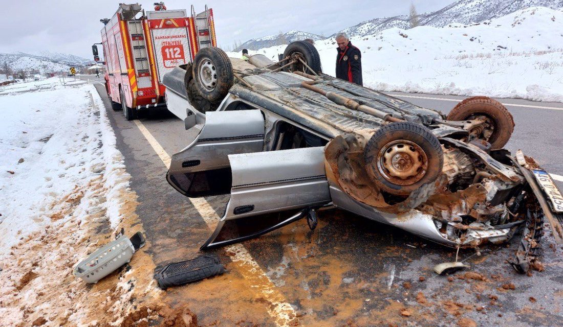 Kahramanmaraş’ın Göksun ilçesinde otomobilin takla atması sonucu sürücü yaralandı.
