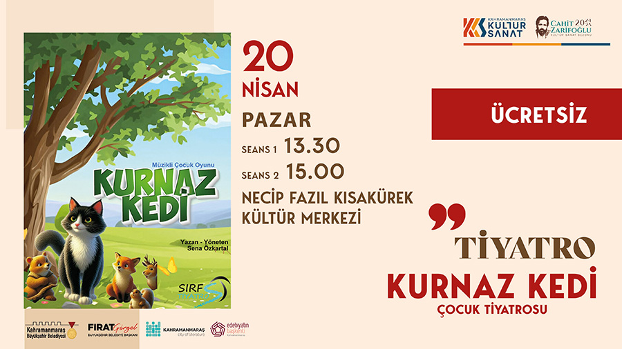 Büyükşehir Belediyesi, 20 Nisan Pazar günü “Kurnaz Kedi” adlı tiyatro
