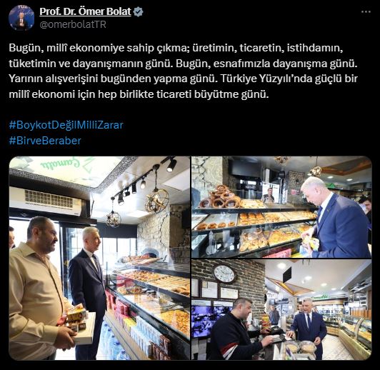 Bakan Bolat: Bugün, milli ekonomiye sahip çıkma günü 1 Bakan Bolat: Bugün, milli ekonomiye sahip çıkma günü