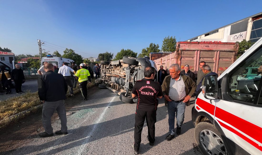 Ömer KOÇ/KAHRAMANMARAŞ, – KAHRAMANMARAŞ’ta kavşakta işçi servis minibüsü ile otomobilin