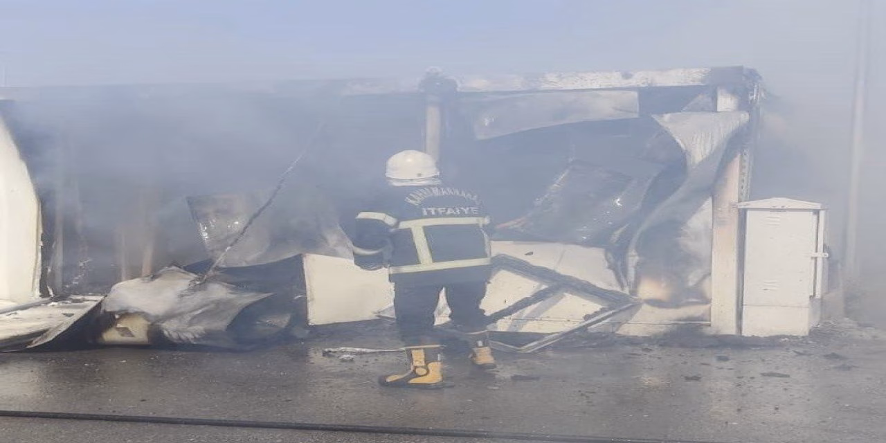 Afşin’de konteyner yangını korkuttu