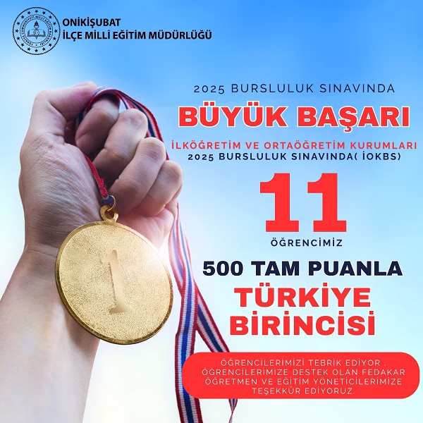 Onikişubat İlçe Milli Eğitim Müdürlüğü, 2025 yılı İlköğretim ve Ortaöğretim