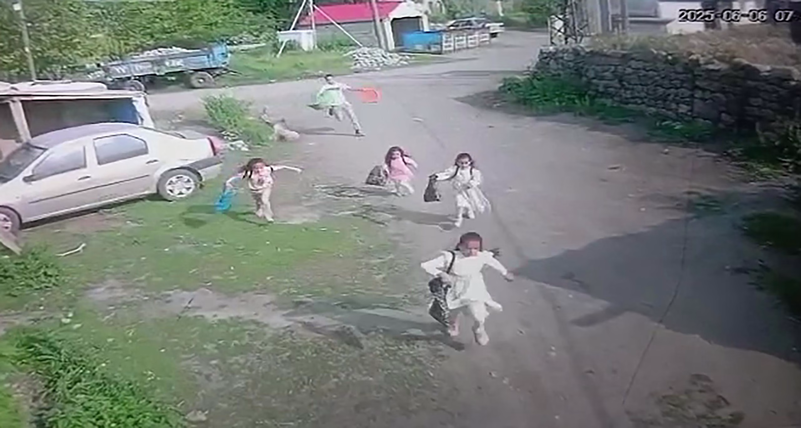 Kaçan kurbanlık boğa çocukları kovaladı