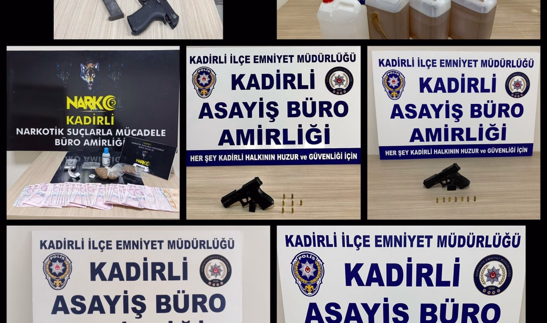 Kadirli Emniyet Müdürlüğü ekipleri tarafından yapılan asayiş ve narkotik uygulamalarında