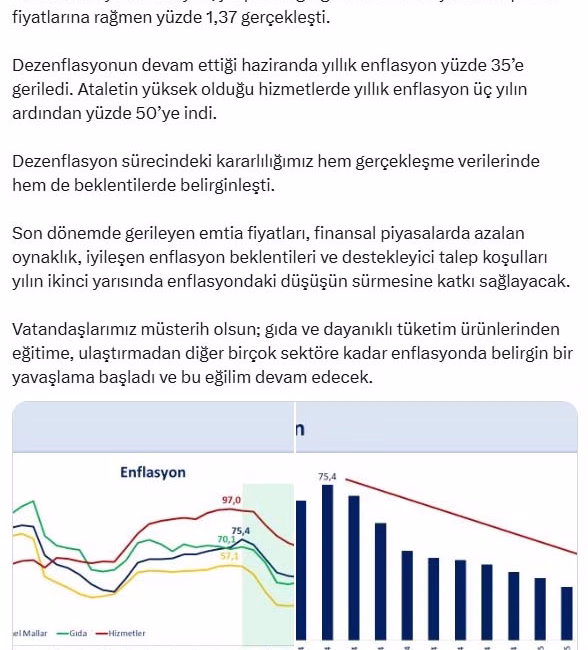 ANKARA, – HAZİNE ve Maliye Bakanı Mehmet Şimşek, “Dezenflasyon sürecindeki