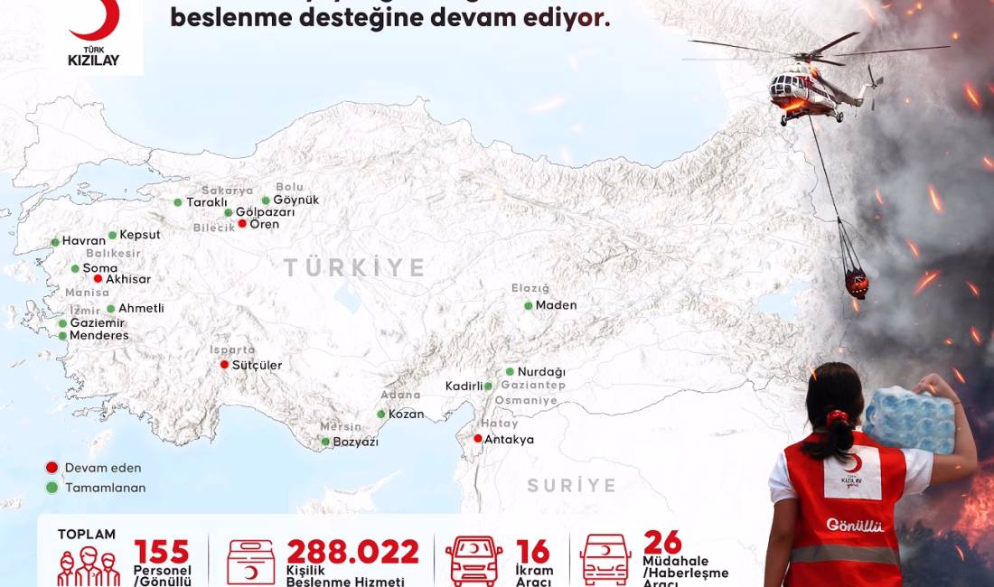 İSTANBUL, – ÜLKE genelinde 13 ilde 18 noktada orman yangınlarıyla