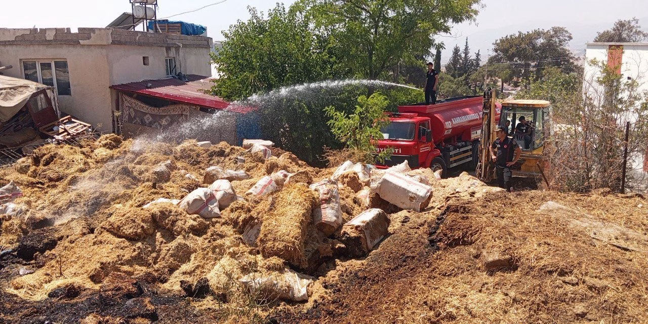 Kahramanmaraş’ta samanlık yangını