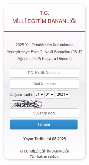 ANKARA, – MİLLİ Eğitim Bakanlığı, Liselere Geçiş Sistemi (LGS) kapsamında