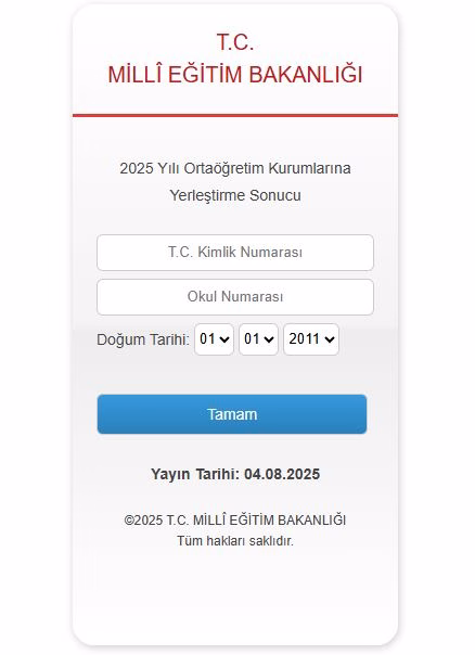 ANKARA, – LİSELERE Geçiş Sistemi (LGS) kapsamındaki yerleştirme sonuçları, Milli