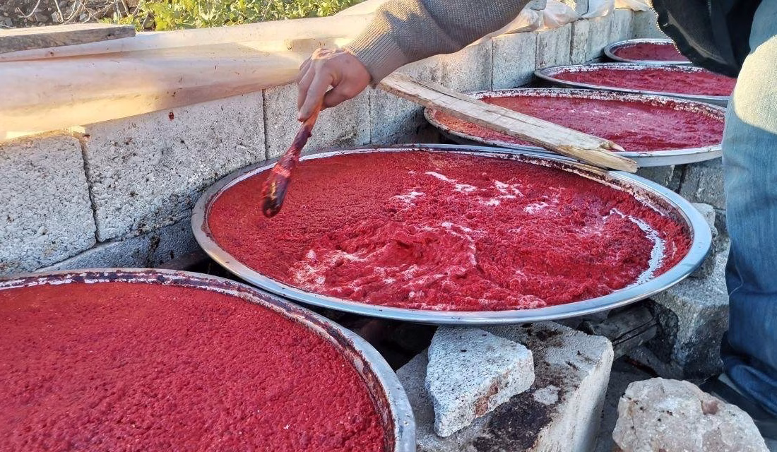 Kahramanmaraş’ta faaliyet gösteren salça üreticileri, talebe karşılık vermek için gece