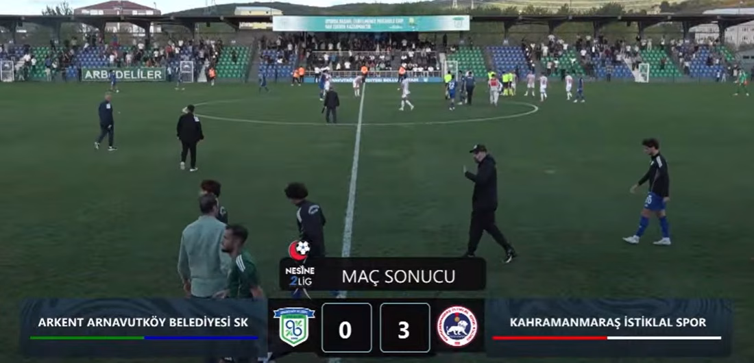 Kahramanmaraş İstiklalspor, deplasmanda Arnavutköy Belediyespor’u 3-0 mağlup ederek ligde puanını