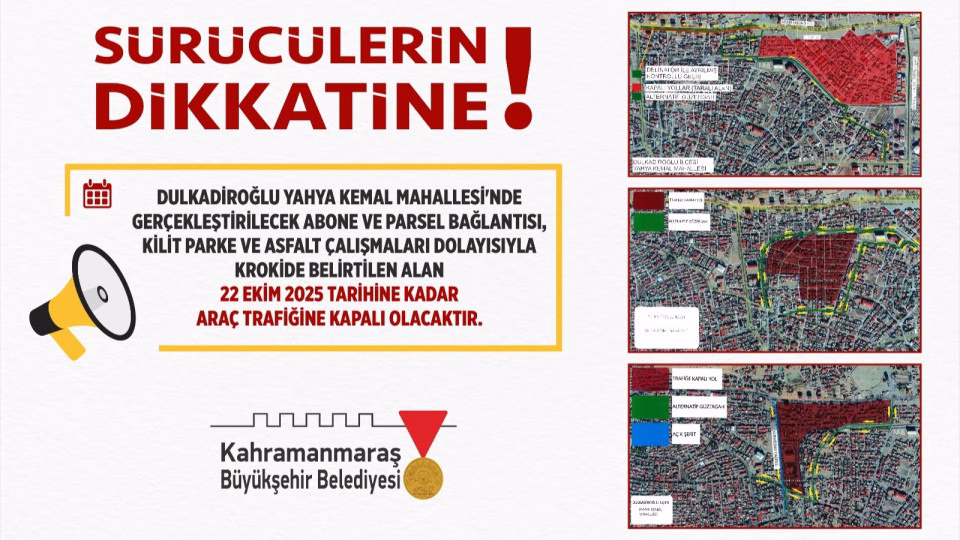 Büyükşehir Belediyesi, Dulkadiroğlu Yahya Kemal Mahallesi’nde gerçekleştirilen alt ve üstyapı