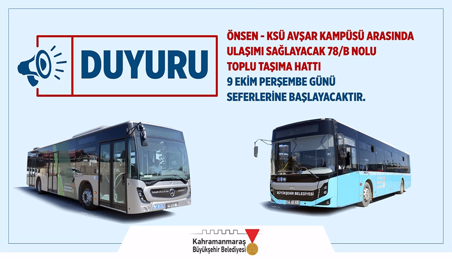 Kahramanmaraş Büyükşehir Belediyesi, şehir içi ulaşım ağını güçlendirmeye devam ediyor.