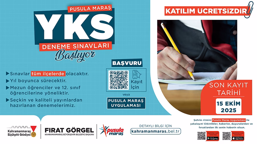 Kahramanmaraş Büyükşehir Belediyesi, üniversiteye hazırlanan gençler için şehir genelinde ücretsiz