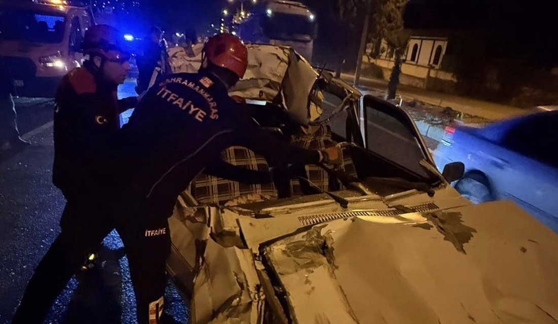 Kahramanmaraş’ta otomobil tıra arkadan çarpması sonucu yaşanan trafik kazasında 1