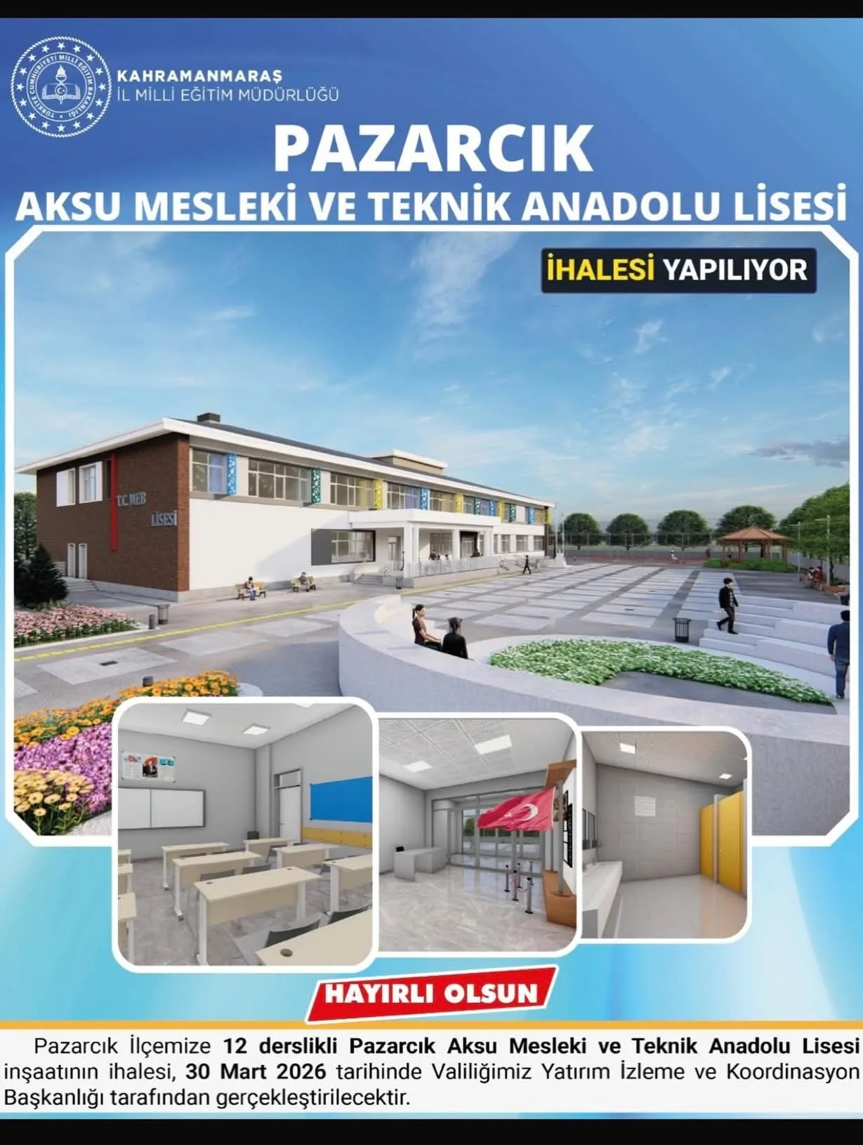 Pazarcık’a 12 Derslikli Aksu MTAL: Mesleki Eğitimde Yeni Dönem Başlıyor