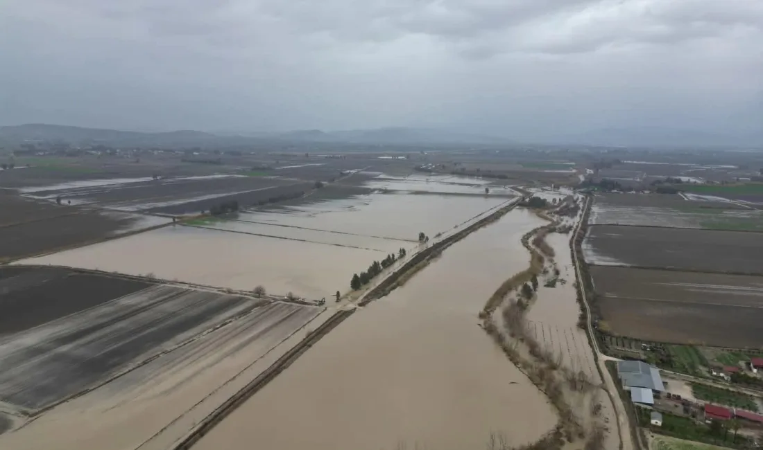 Osmaniye’nin Kadirli ilçesinde etkili olan sağanak yağış, tarım arazilerinde su