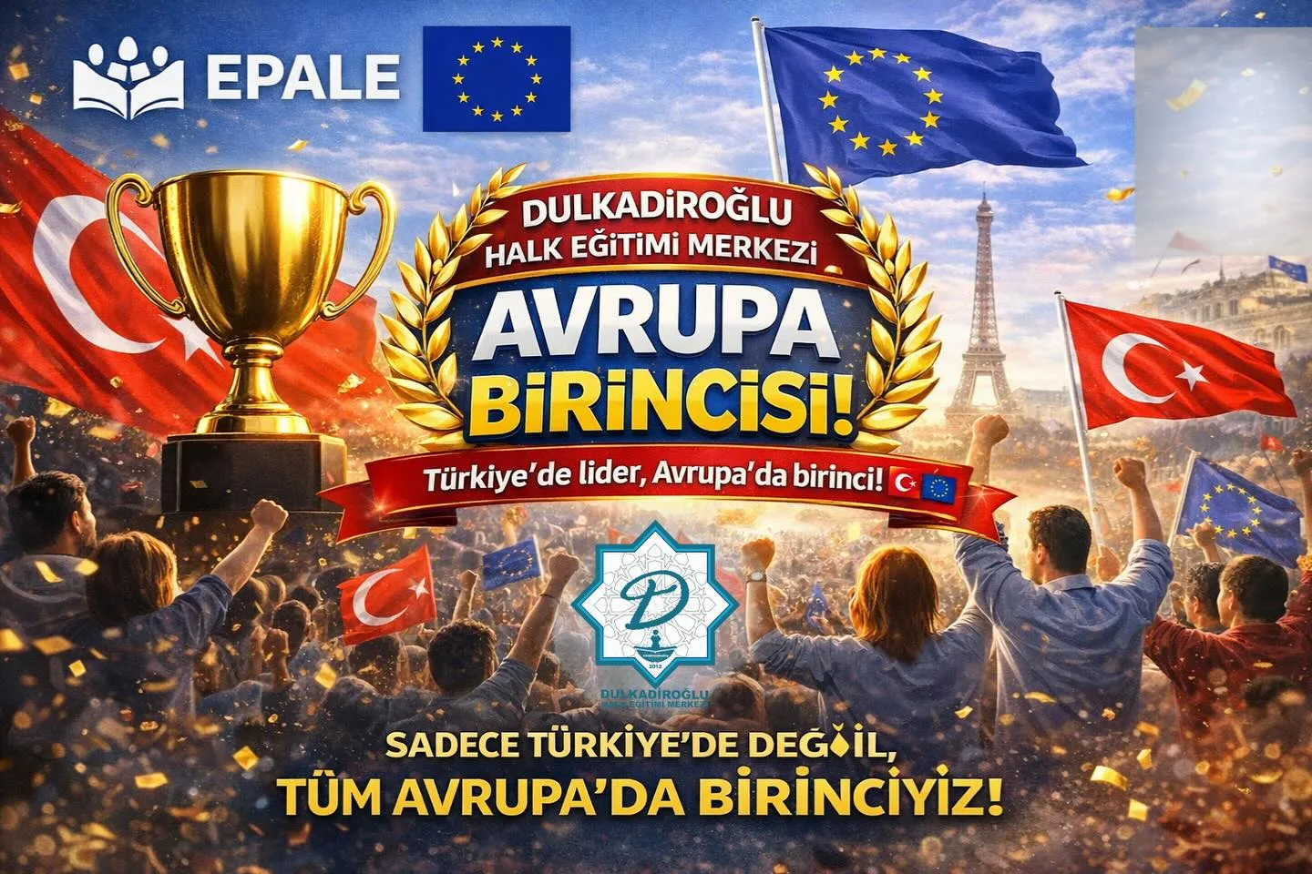 Dulkadiroglu Halk Egitimi Merkezi EPALE Platformunda Zirveye Yerlesti