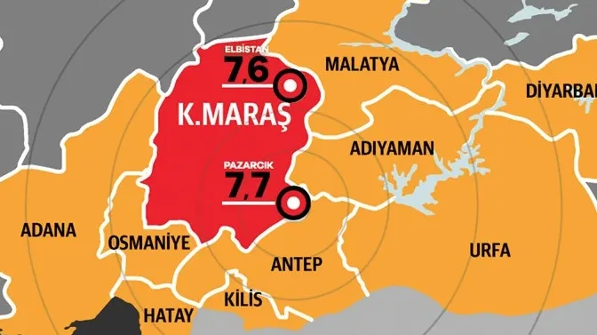 Merkez üssü Kahramanmaraş olan 6 Şubat 2023 depremlerinin üzerinden üç
