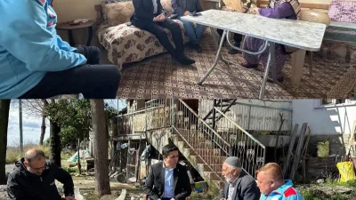 Andırın Kaymakamı Mustafa Arslanşahin, beraberinde Sosyal Yardımlaşma ve Dayanışma Vakfı