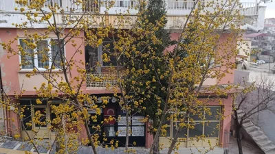 Kahramanmaraş’ın Andırın ilçesinde kızılcık ağaçlarının çiçek açmasıyla birlikte doğa adeta