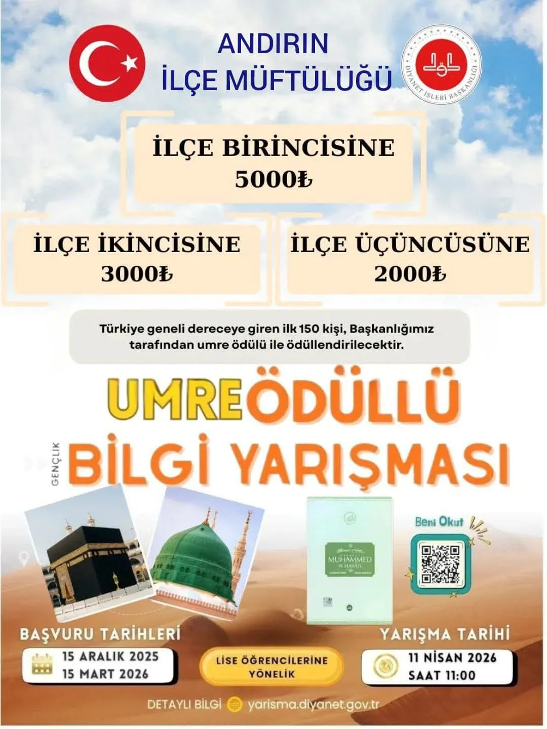 Diyanet İşleri Başkanlığı’ndan Umre Ödüllü Bilgi Yarışması