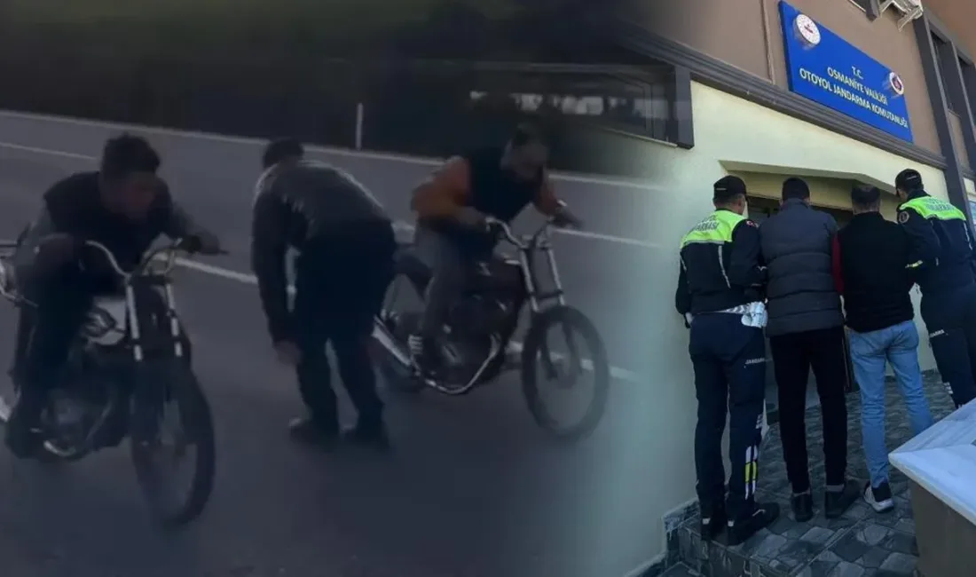 Osmaniye’de otoyolda motosikletle yarış yaparak trafik güvenliğini tehlikeye düşüren 2