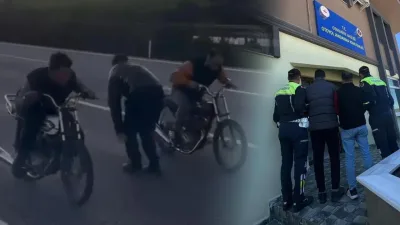 Osmaniye’de otoyolda motosikletle yarış yaparak trafik güvenliğini tehlikeye düşüren 2