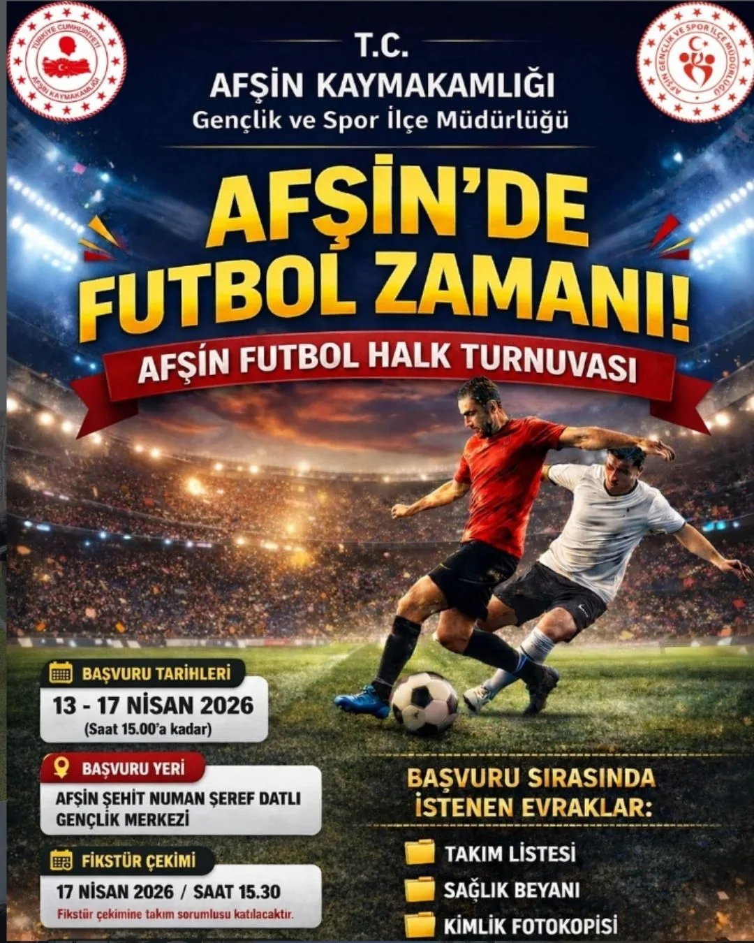 Afşin’de futbol turnuvası heyecanı!