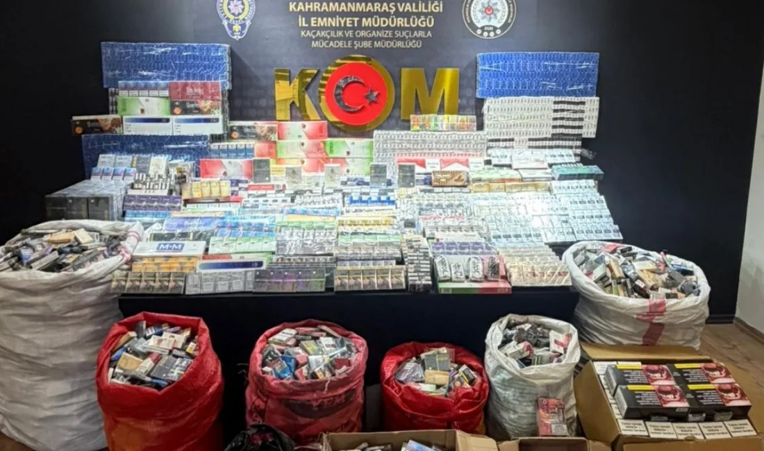 Kahramanmaraş Emniyet Müdürlüğü, yaptığı operasyonlarda binlerce kaçak tütün ürünü ele