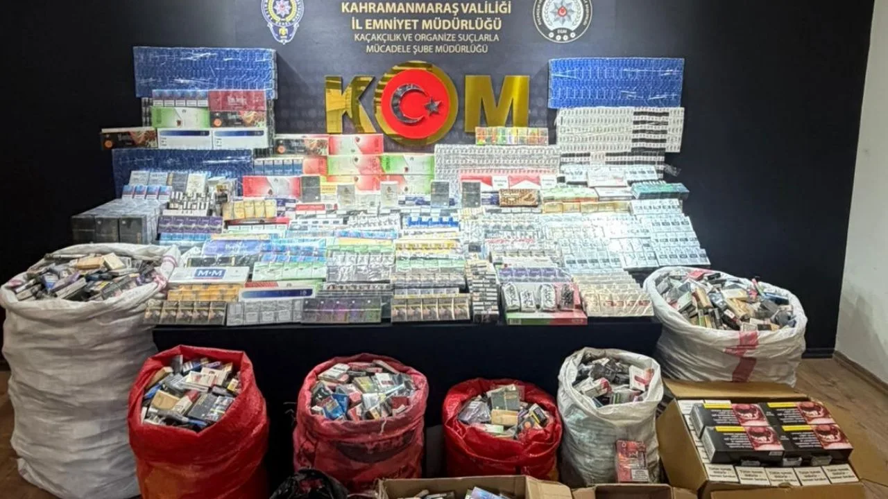 Kahramanmaraş Emniyet Müdürlüğü, yaptığı operasyonlarda binlerce kaçak tütün ürünü ele