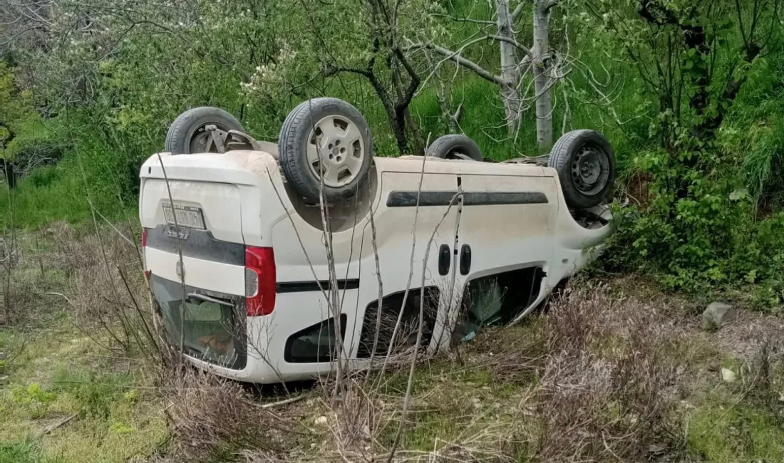 Kahramanmaraş’ta meydana gelen trafik kazasında kontrolden çıkan hafif ticari araç