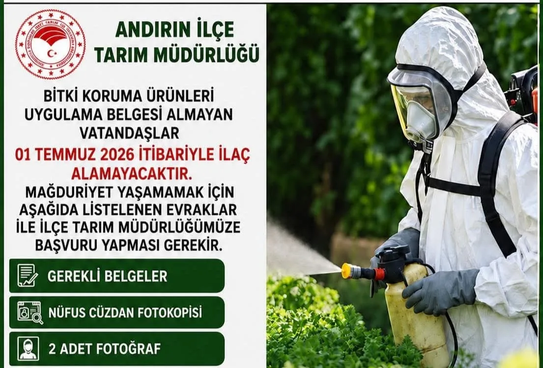 Andırın’da Çiftçilere Önemli Uyarı: Belgesi Olmayan İlaç Alamayacak!