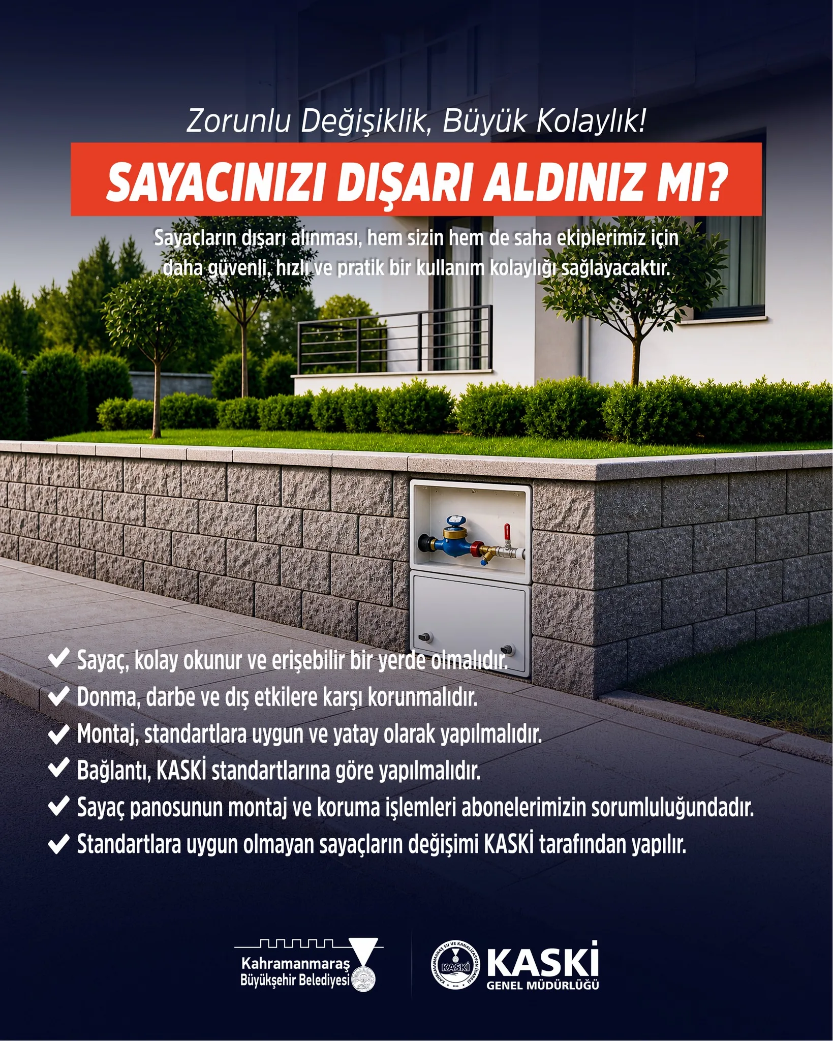 KASKİ duyurdu: Kahramanmaraş’ta zorunlu sayaç uygulaması!