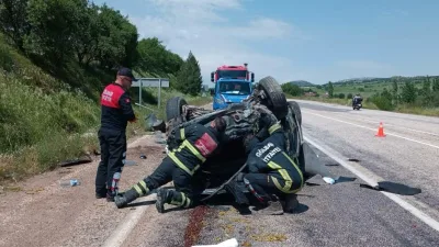 Adıyaman’ın Gölbaşı ilçesi Çatalağaç mevkiinde meydana gelen tek taraflı trafik