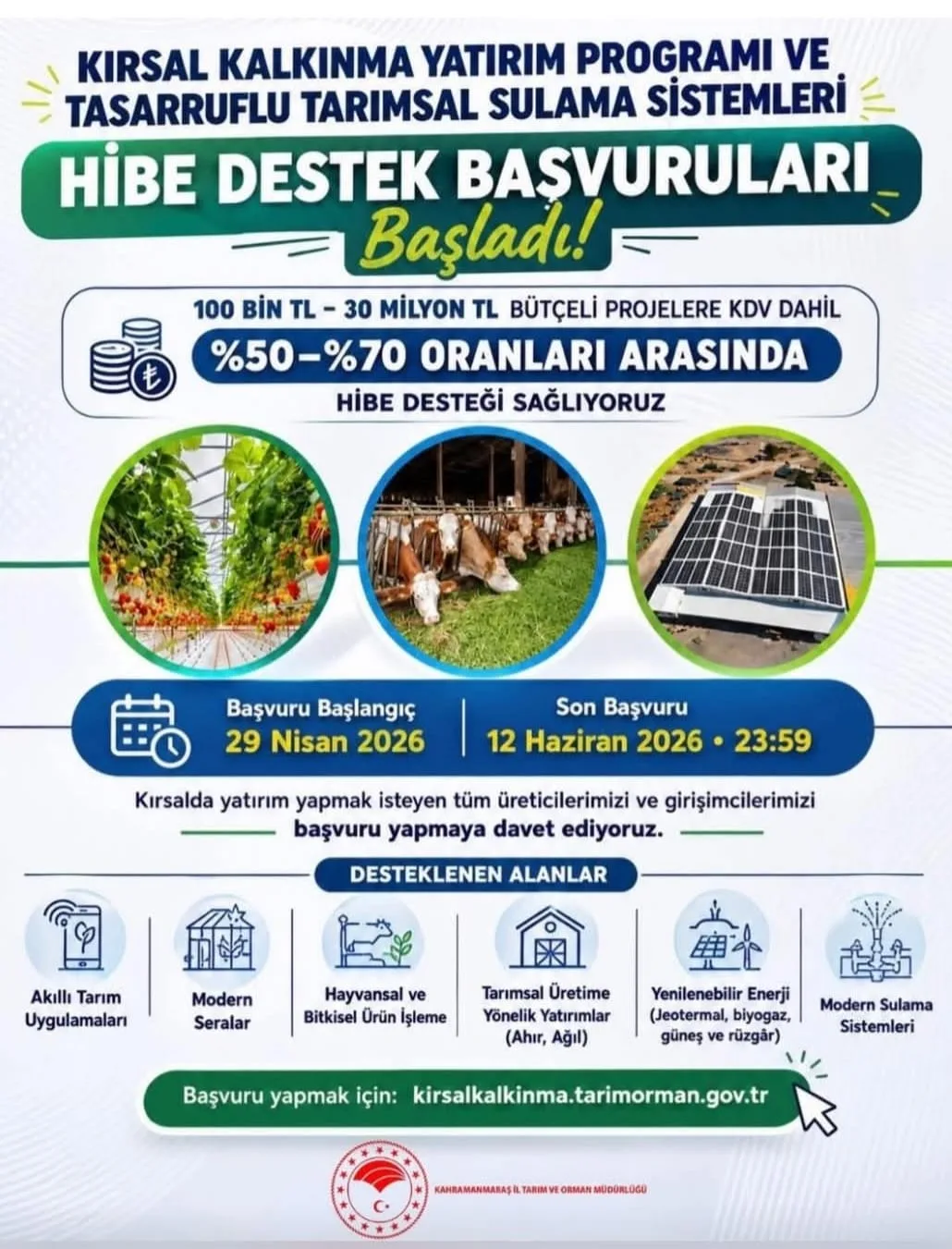 Tarımda Dev Yatırım Hamlesi: %70'e Varan Hibe Desteği