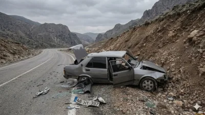 Gaziantep-Adıyaman karayolu Karadağ mevkiinde kontrolden çıkan otomobilin savrulması sonucu meydana