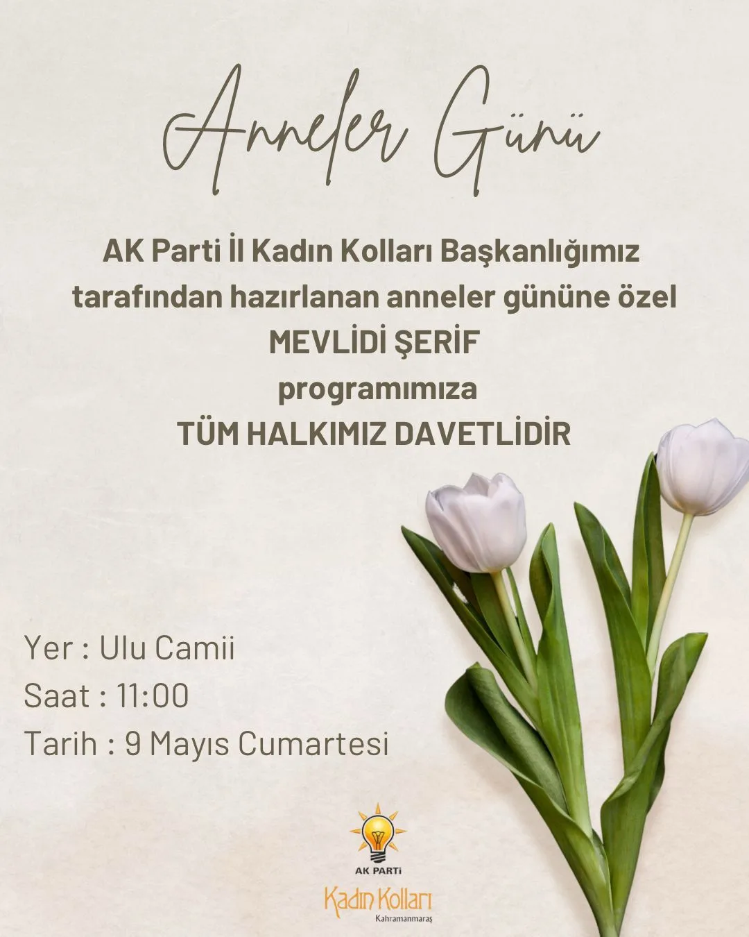 AK Parti’den anlamlı etkinlik: Anneler Günü’ne özel mevlid programı