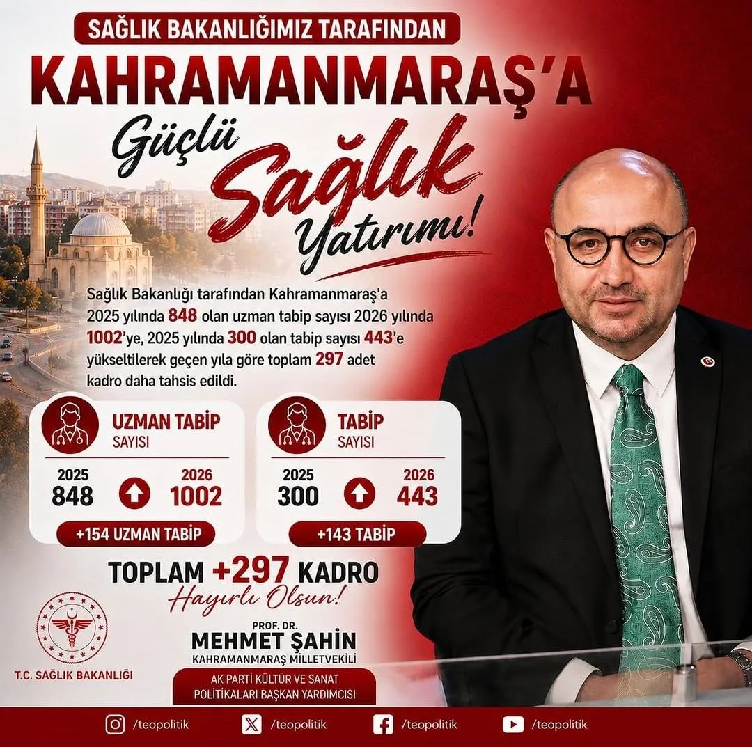 Andırınlı Vekil Şahin müjdeyi duyurdu: Kahramanmaraş’a dev sağlık hamlesi!