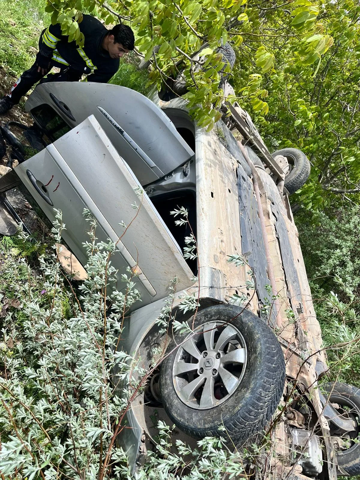 Kahramanmaraş’ta feci kaza: Otomobil takla attı