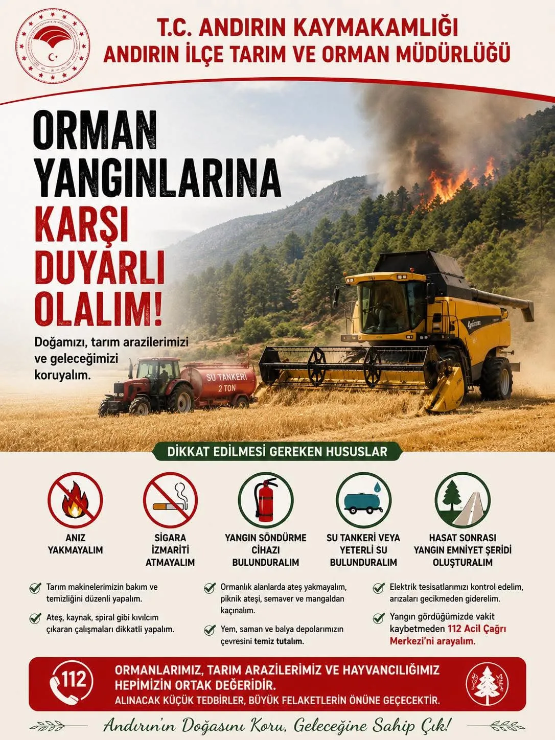 Andırın İlçe Tarım’dan uyarı geldi, Yapana Ceza kapıda!