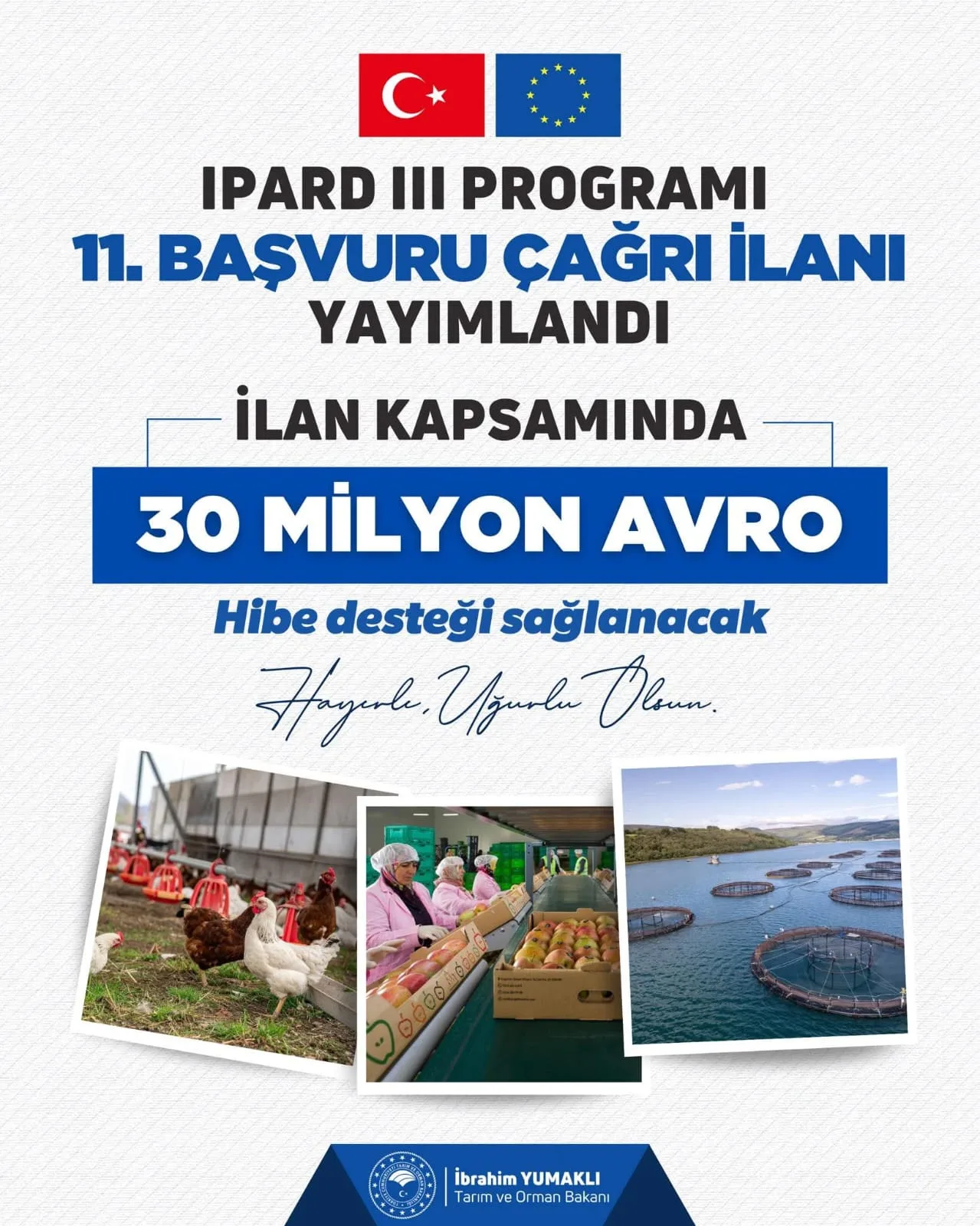 Kırsal Kalkınmaya Dev Hamle: 30 Milyon Avroluk IPARD III Destek Çağrısı Yayımlandı!