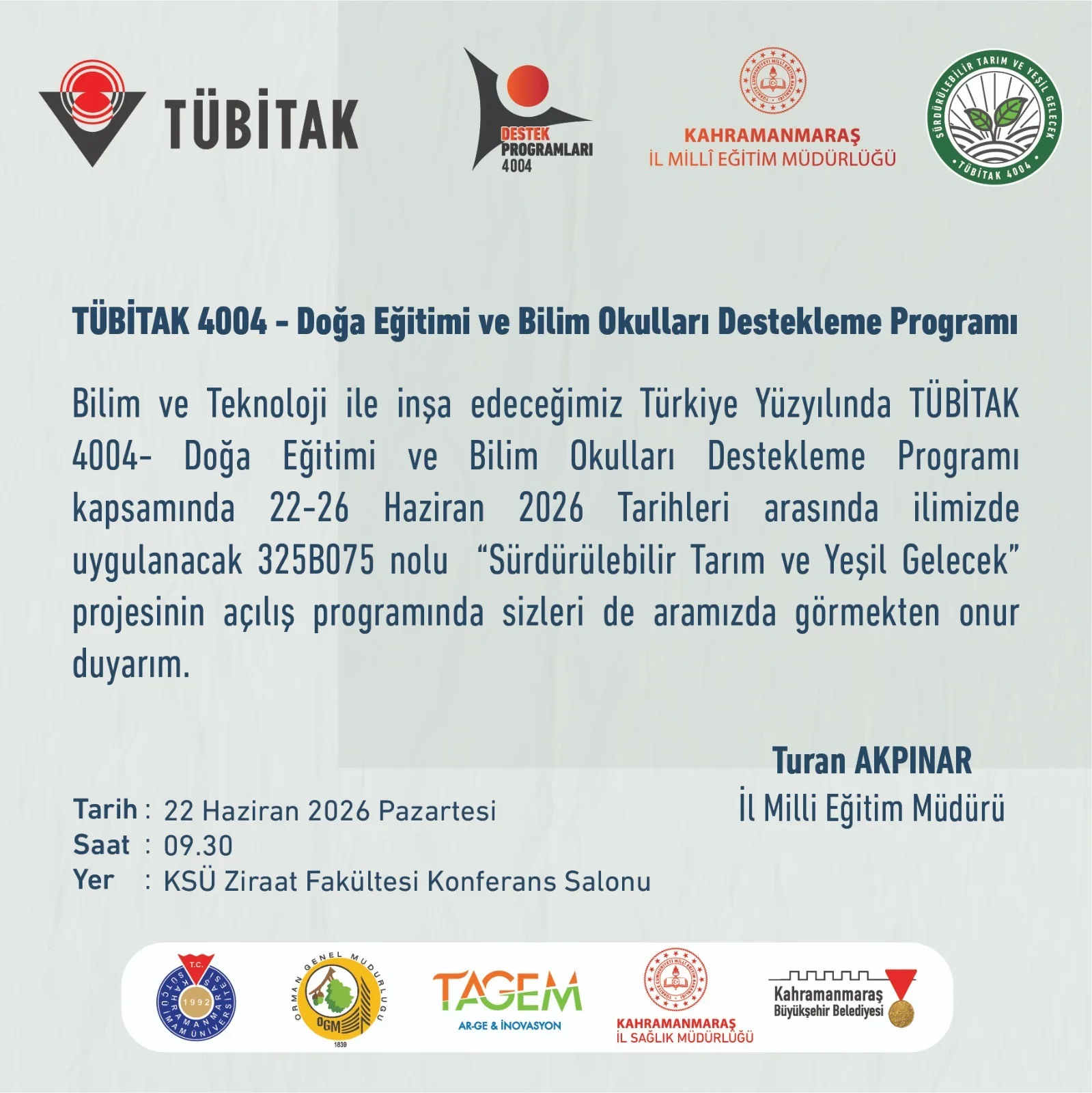 Kahramanmaraş’ta "Sürdürülebilir Tarım ve Yeşil Gelecek" Buluşması