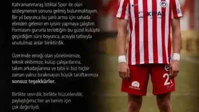 Kahramanmaraş İstiklal Spor’un başarılı stoperi Burak Kavlak, kulübü ile olan