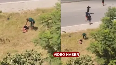 Bir baba, sulama kanalına giren çocuğunu kemerle dövdü. O anlar